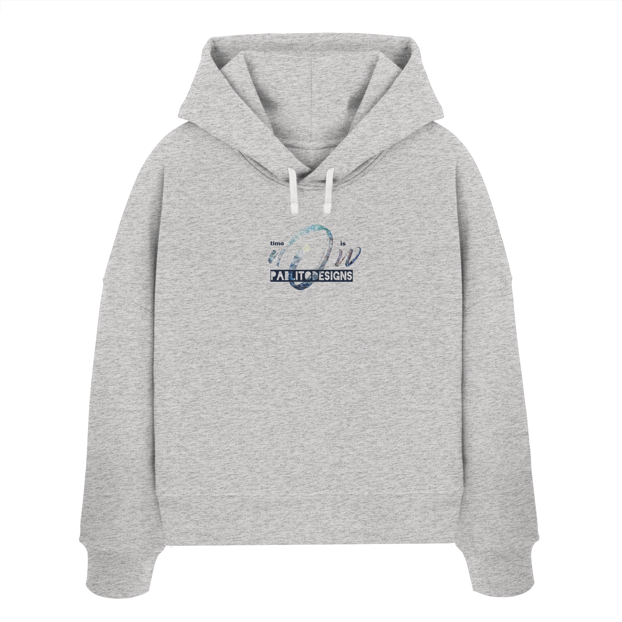time is NOW - womens organic boxcut hood