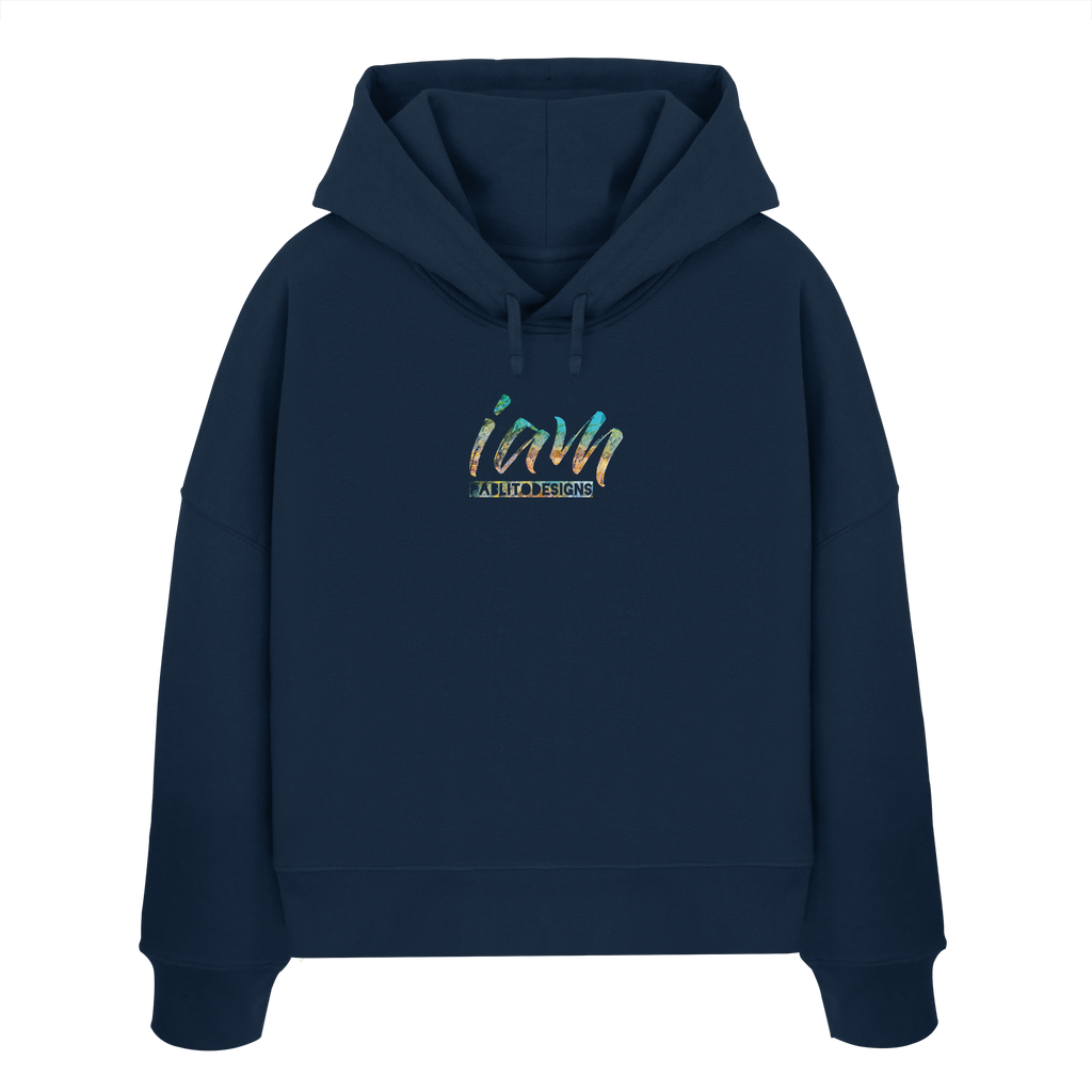 i am  - womens organic boxcut hood