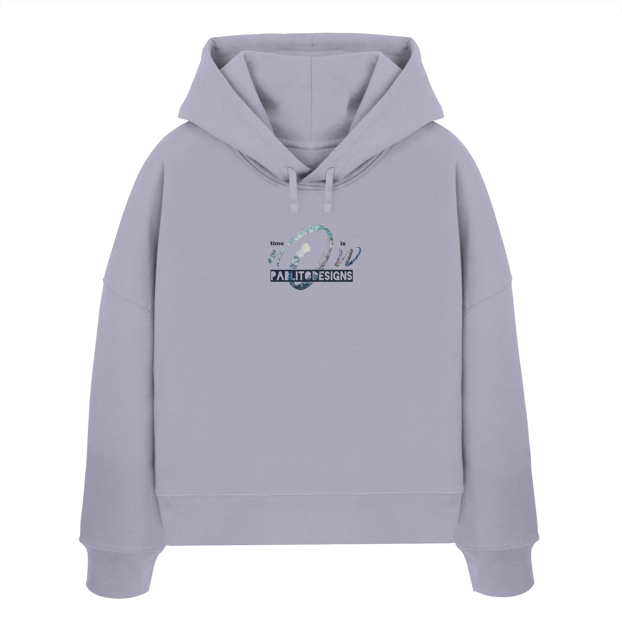 time is NOW - womens organic boxcut hood
