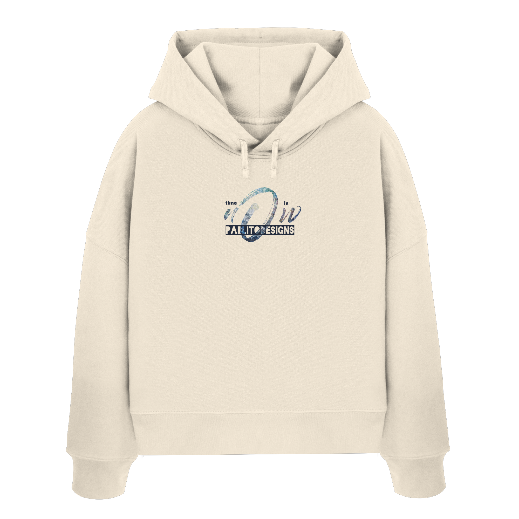 time is NOW - womens organic boxcut hood
