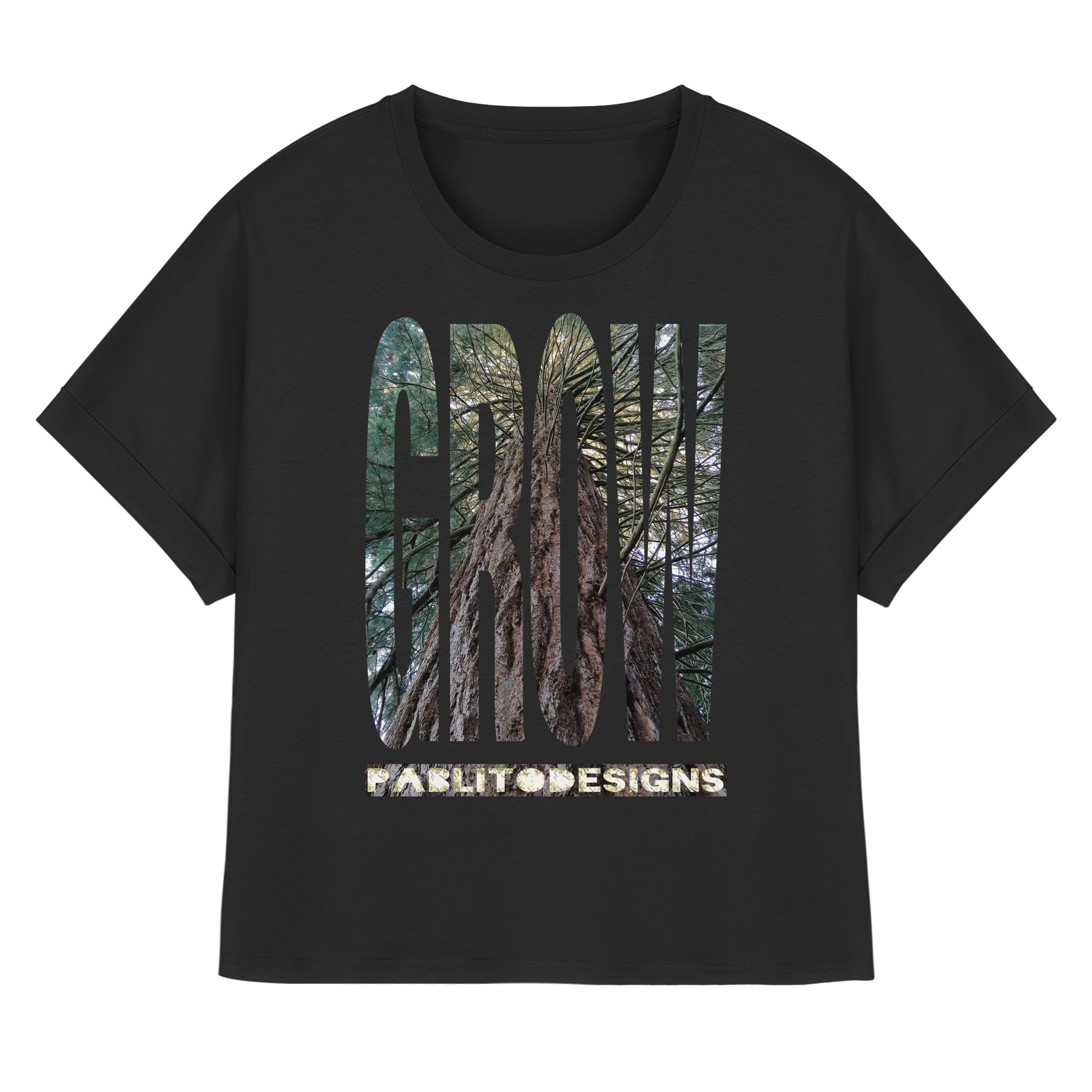 GROW - womens organic rolled sleeves tee