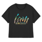 i am  - womens organic rolled sleeves tee