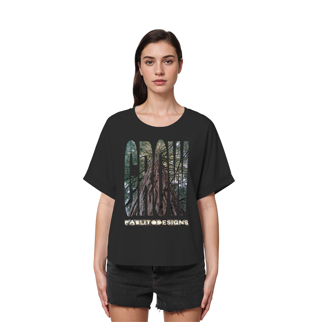 GROW - womens organic rolled sleeves tee