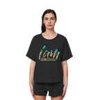 i am  - womens organic rolled sleeves tee