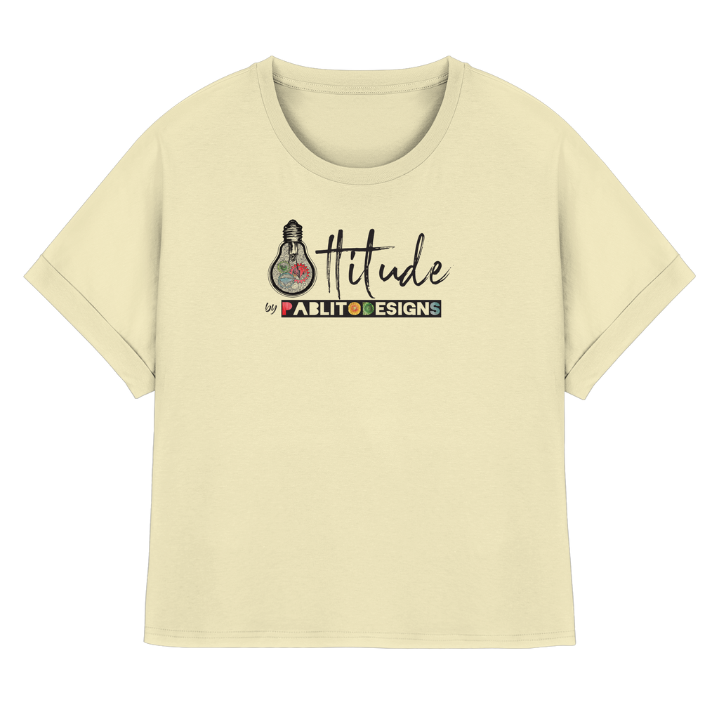 attitude - womens organic rolled sleeves tee