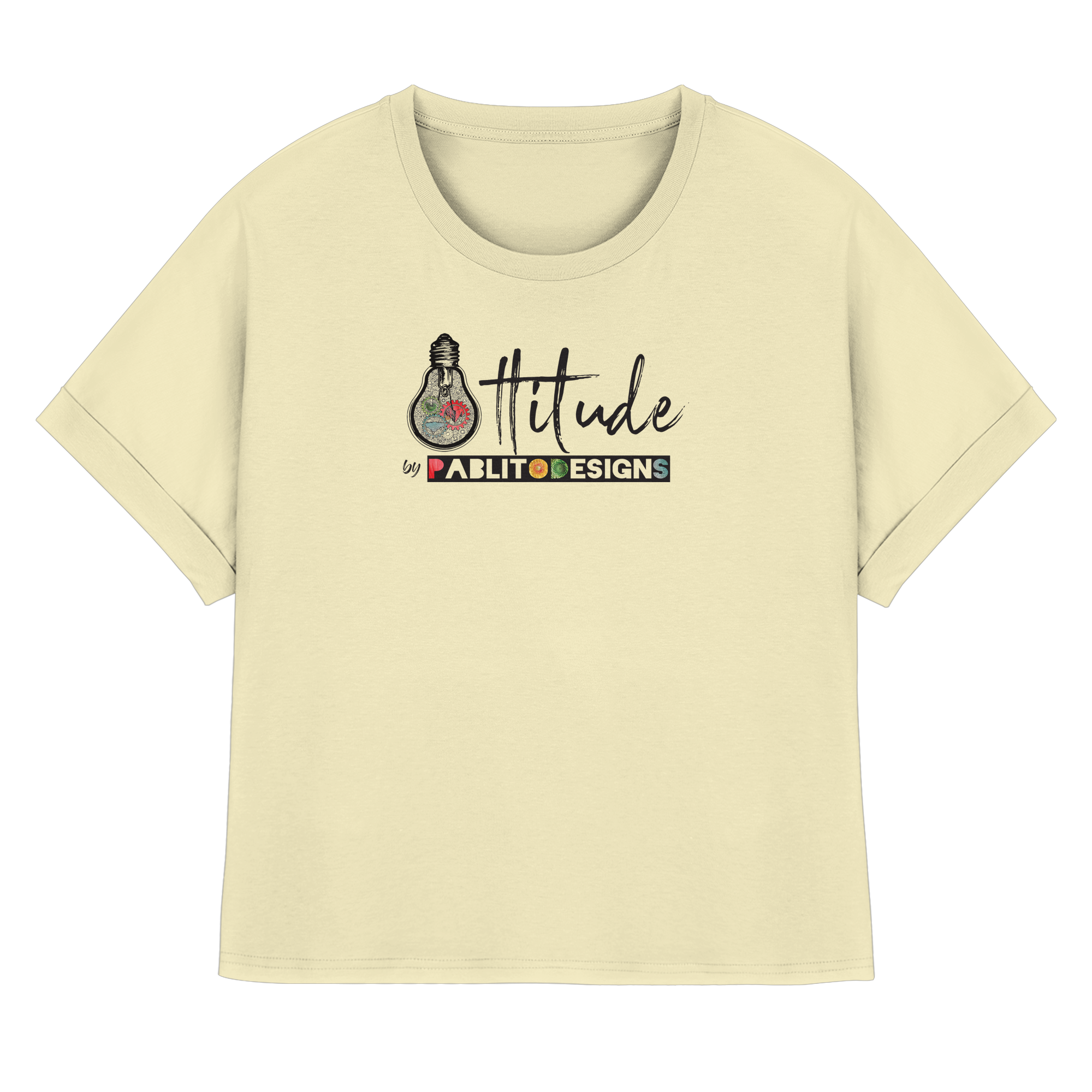 attitude - womens organic rolled sleeves tee