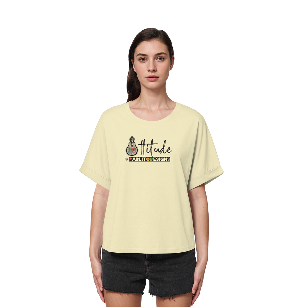 attitude - womens organic rolled sleeves tee