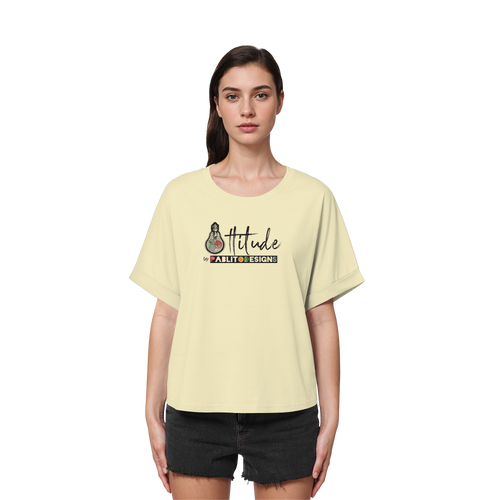 attitude - womens organic rolled sleeves tee
