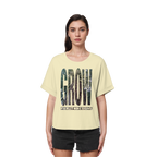 grow - womens organic rolled sleves tee