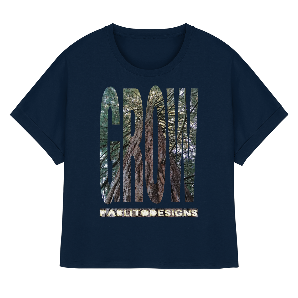 GROW - womens organic rolled sleeves tee