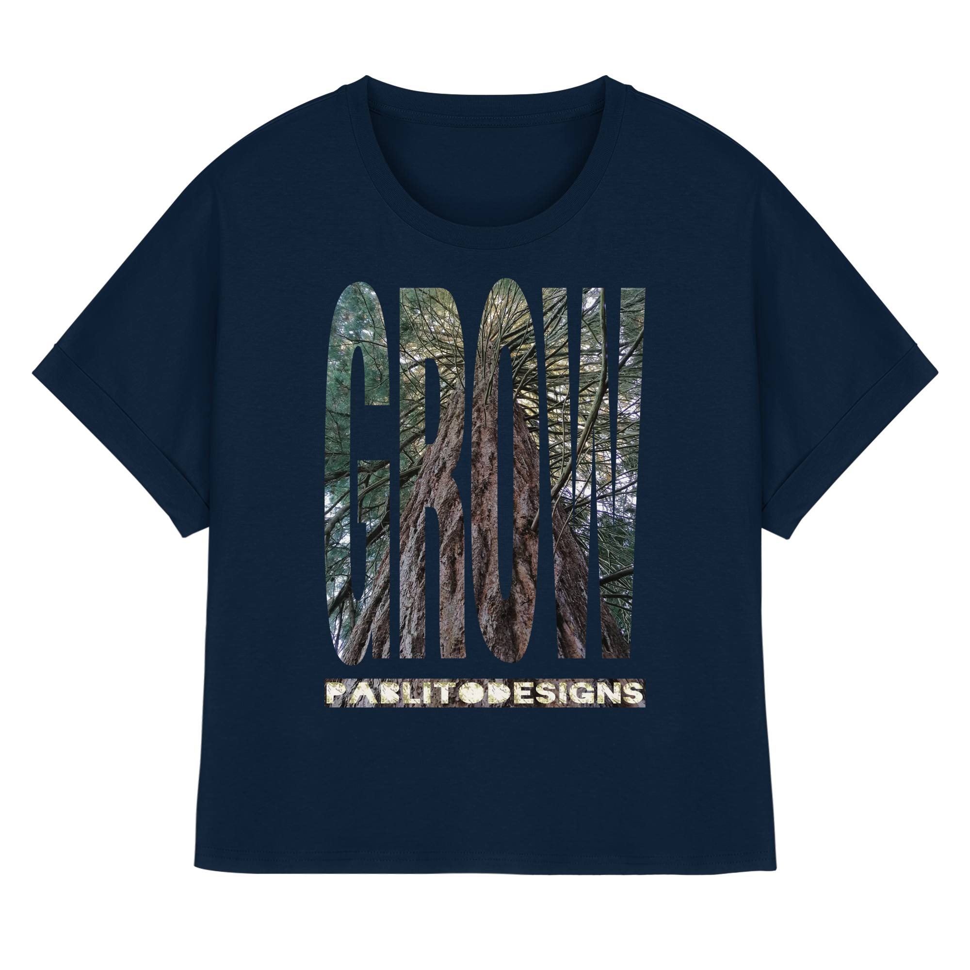 GROW - womens organic rolled sleeves tee
