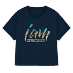 i am  - womens organic rolled sleeves tee