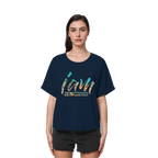 i am  - womens organic rolled sleeves tee