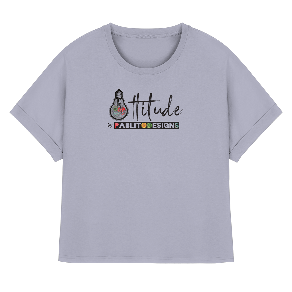 attitude - womens organic rolled sleeves tee