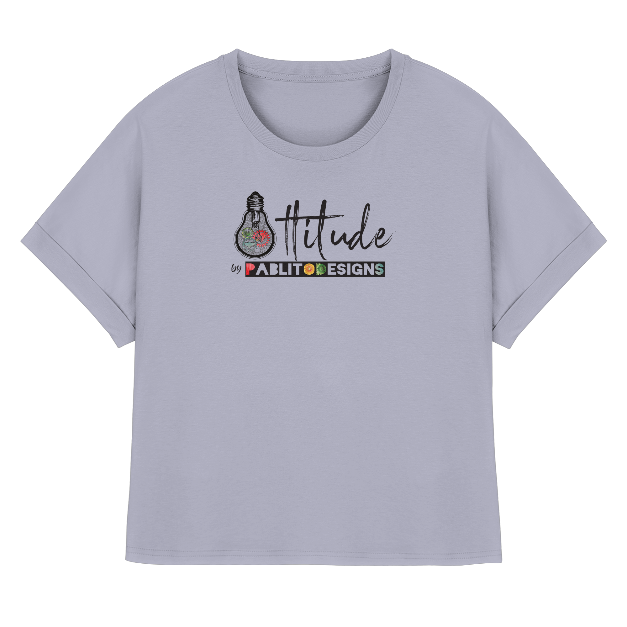 attitude - womens organic rolled sleeves tee
