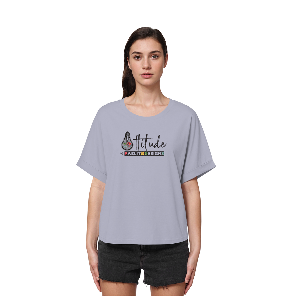 attitude - womens organic rolled sleeves tee