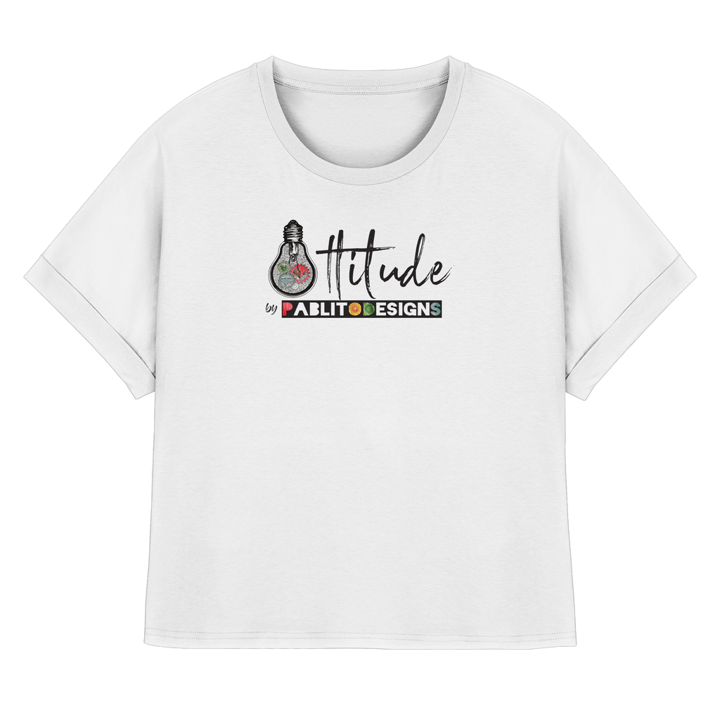 attitude - womens organic rolled sleeves tee