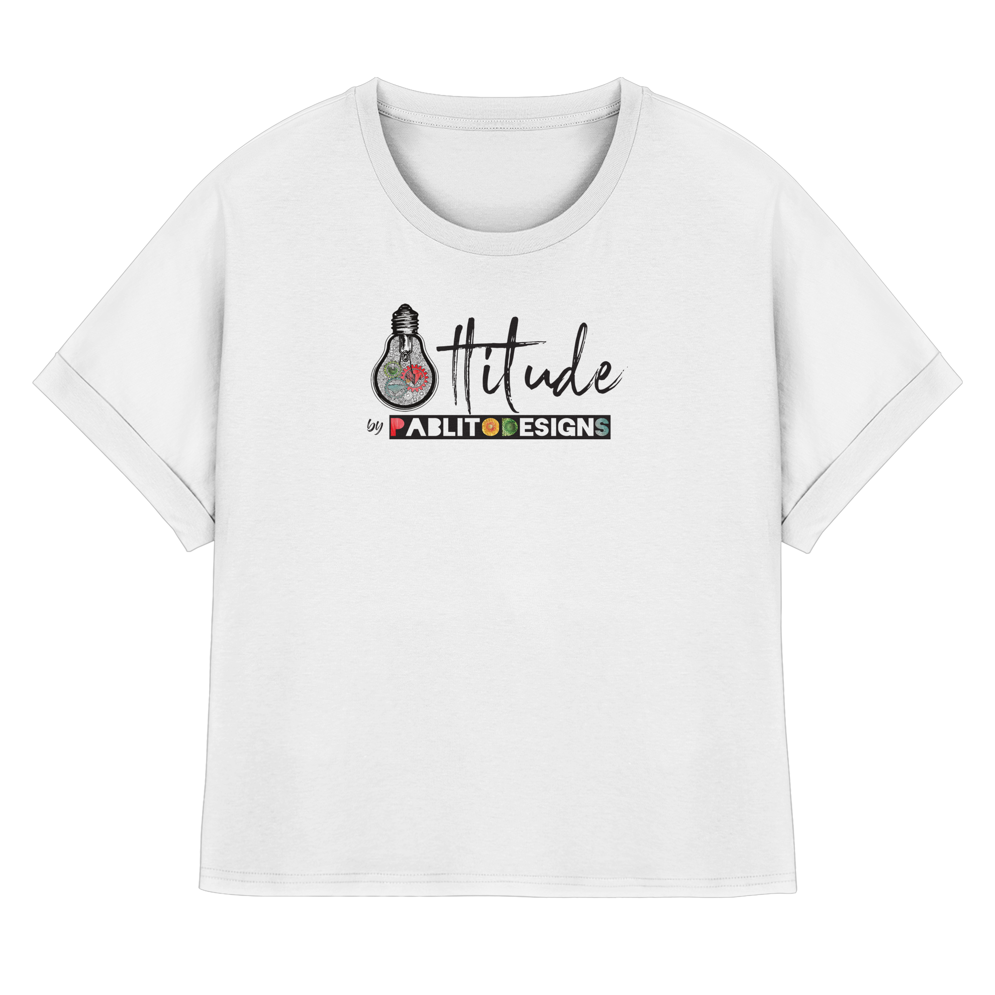 attitude - womens organic rolled sleeves tee