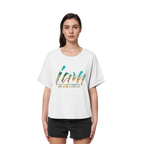 i am  - womens organic rolled sleeves tee